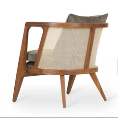 Acacia solid wood with bamboo cane half round sofa