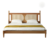 Acacia solid wood ratten double bed