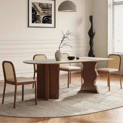 Wooden bamboo cane chair 0158