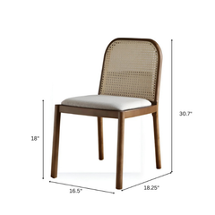 Wooden bamboo cane chair 0158