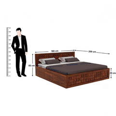Square diamond design manual loading storage double bed