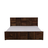 Sheesham solid wood trolley storage double bed 01.