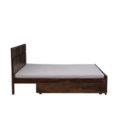 Sheesham solid wood trolley storage double bed 01.