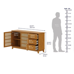 Mango wood storage cabinet cum sideboard