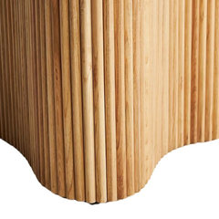 Mango Wood Groove Design Dining Table