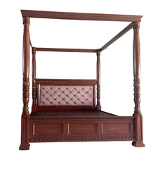 Acacia solid wood four poster double bed01