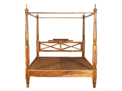 Sheesham solid wood four poster double bed
