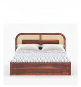 S.S SHEESHAM WOOD RATTEN TROLLEY STORAGE BED