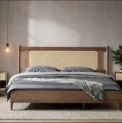 Nami Acacia solid wood ratten double bed