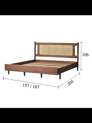 Nami Acacia solid wood ratten double bed