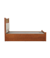 Rich Look hydraulic storage double bed side view in solid mango wood