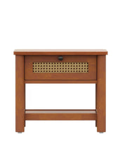 Mango solid wood with rattan bedside table10