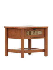 Mango solid wood with rattan bedside table10