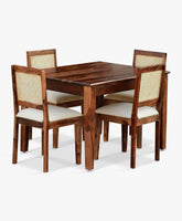 Bamboo cane gold four seater dining set