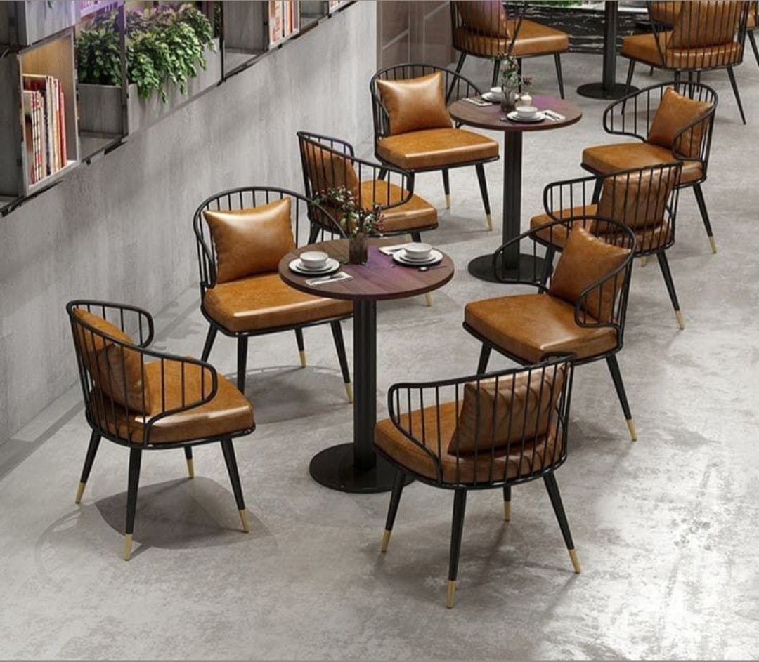 Outdoor cafe chairs with iron pipe frame and powder-coated finish – Sunrise Furniture