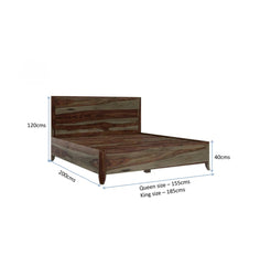 Sheesham solid wood double bed for wood lover