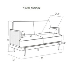 Bala Sheesham solid wood ratten sofa