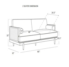 Bala Sheesham solid wood ratten sofa
