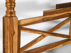 Sheesham solid wood four poster double bed