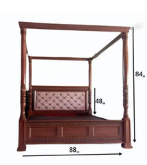 Acacia solid wood four poster double bed01