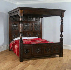 Sheesham solid wood four poster double bed05.