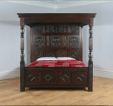 Sheesham solid wood four poster double bed05.