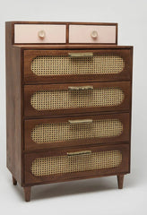 Six drawer ratten chest of drawer