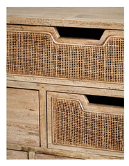 Rustic finish ratten chest of drawer