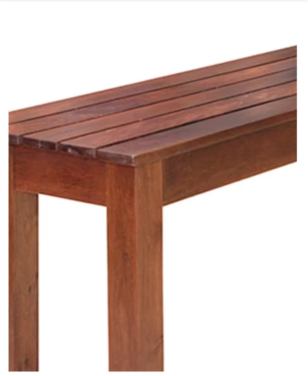 3 seater wooden bench for living room front view with clean wooden finish