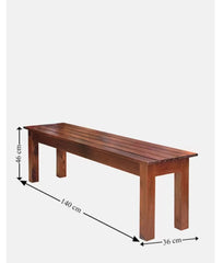 3 seater wooden bench for living room armless design with sturdy wooden legs