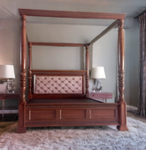 Acacia solid wood four poster double bed01