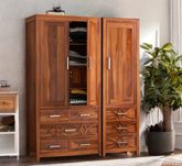 Sheesham solid wood wardrobe 06.