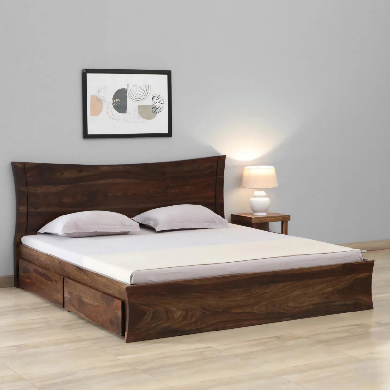 Sheesham solid wooden storage bed