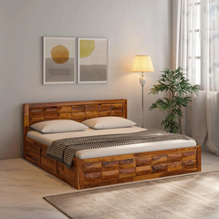 Rectangular dimand design manual storage double bed