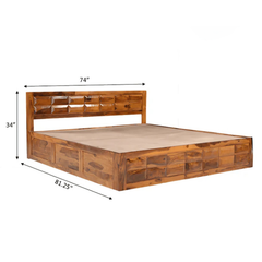 Rectangular dimand design manual storage double bed
