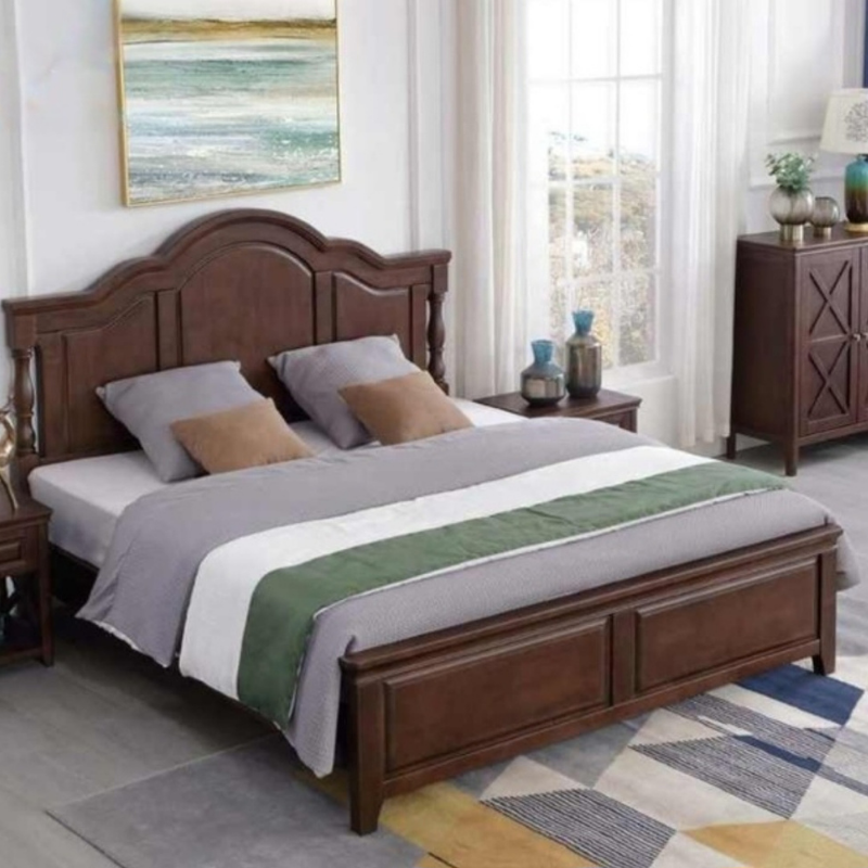 125 solid wooden mherab design double bed