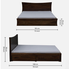 Sheesham solid wooden storage bed