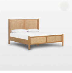 SILTOG MANGO WOOD RATTEN DOUBLE BED