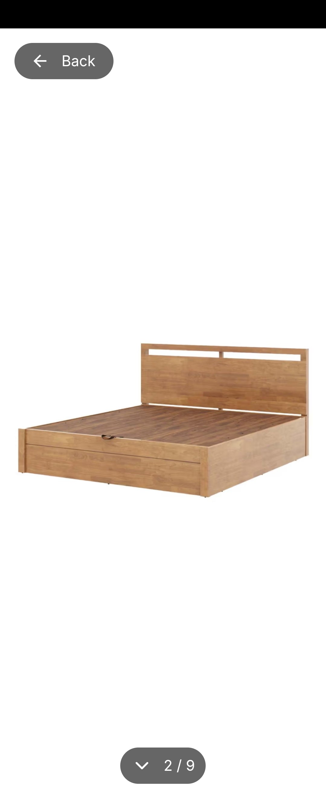 Mango wood hydraulic storage double bed