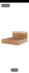 Mango wood hydraulic storage double bed