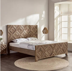 Helton Mango wood double bed