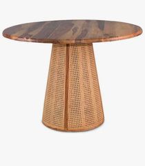 WOODEN FOUR SEATER BAMBOO CANE DINING SET009.