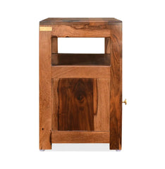Sheesham solid wood and rattan bedside table09