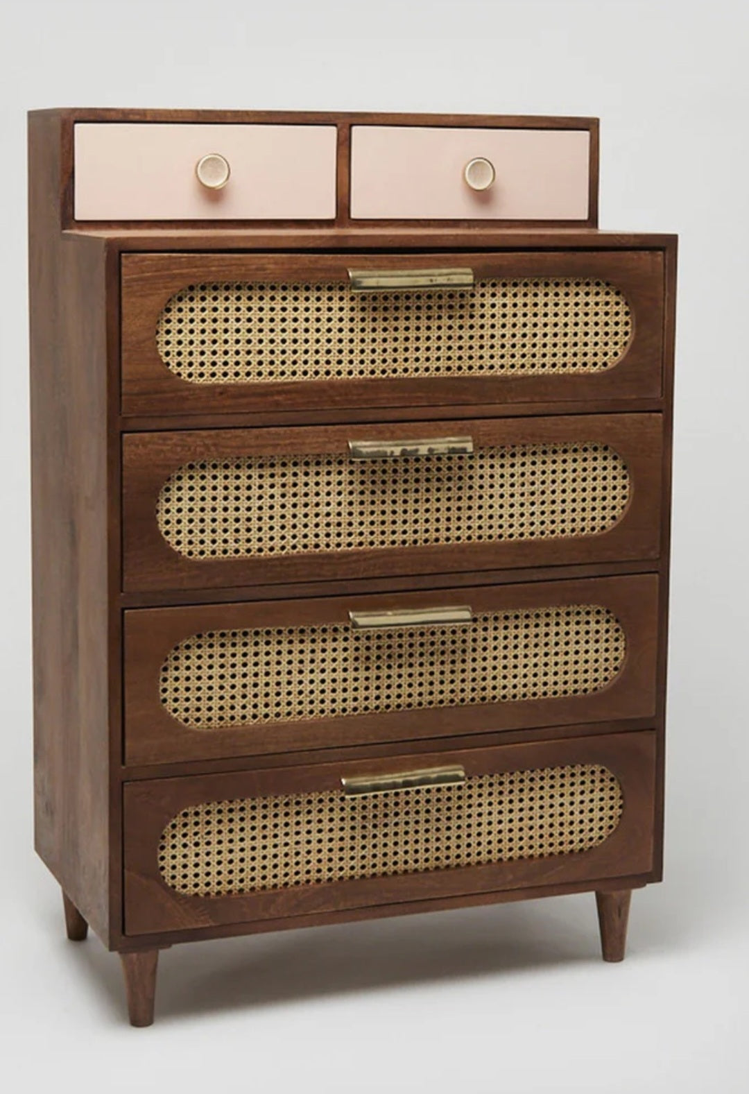 Six drawer ratten chest of drawer