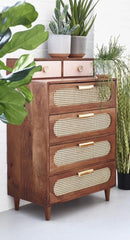 Six drawer ratten chest of drawer