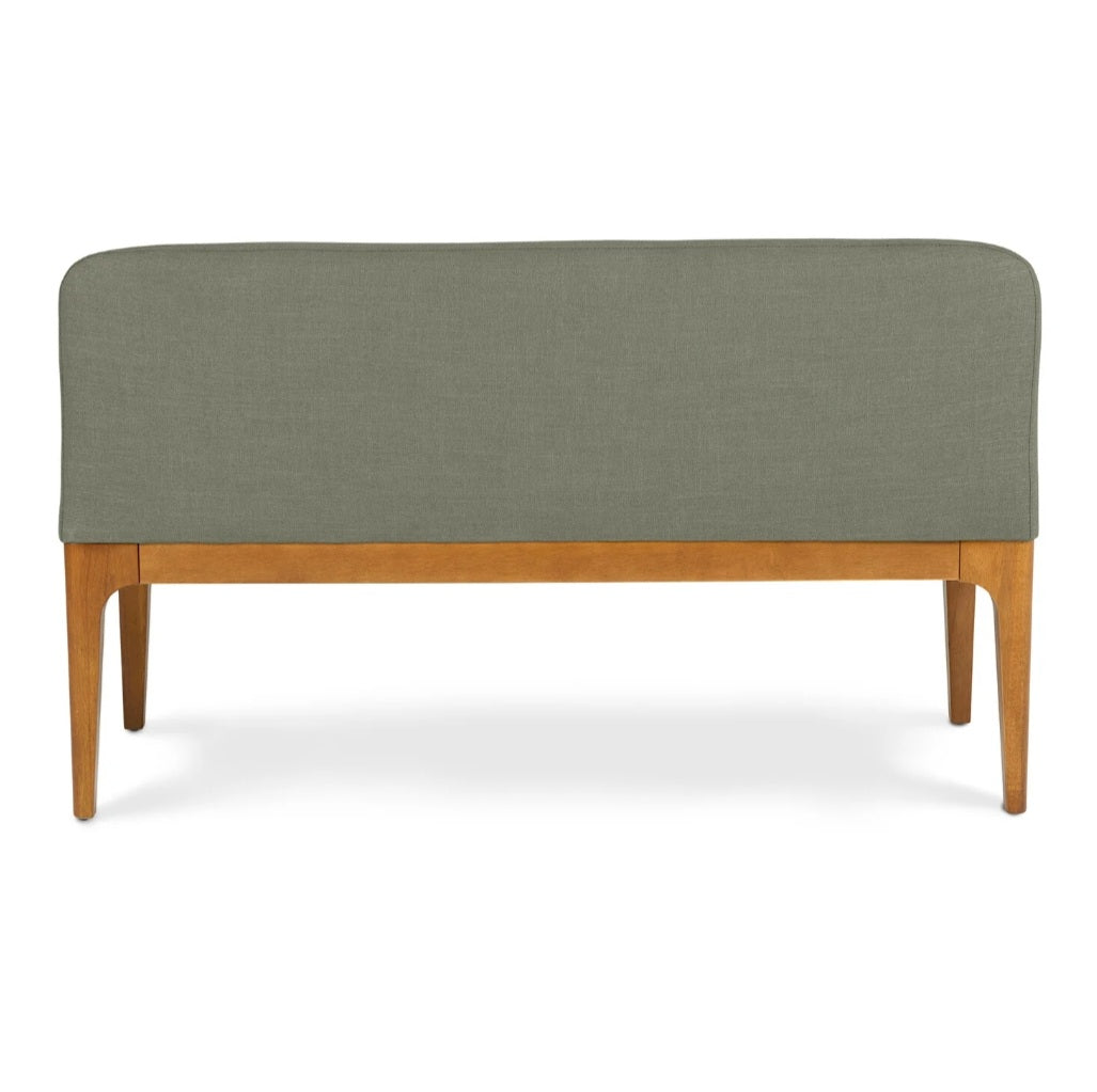 Wooden Bench Cum Sofa back view showing wooden frame and rear design in acacia wood