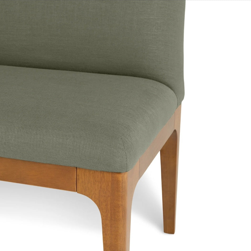 Wooden Bench Cum Sofa side view with armrest design in solid acacia wood