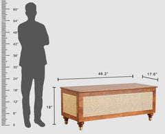 Acacia wood with bamboo cane pillow box